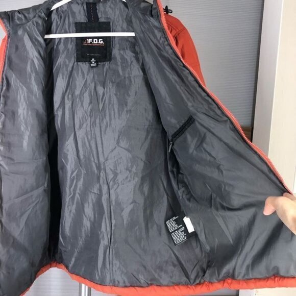 F.O.G by LONDON FOG Orange Quilted Jacket Sz M - Picture 3 of 6